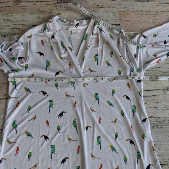 Charter Club Women's 3/4 Sleeve Printed Pleat-Neck Top Size XL Petite - Picture 11 of 11